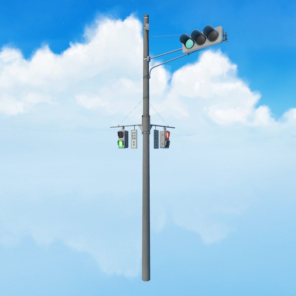 【3Dモデル】信号機【Blenderファイル付き】