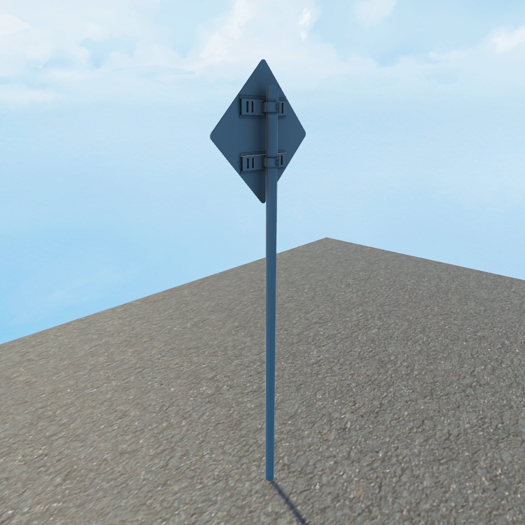 【3Dモデル】道路標識 (踏切あり)【Blenderファイル付き】