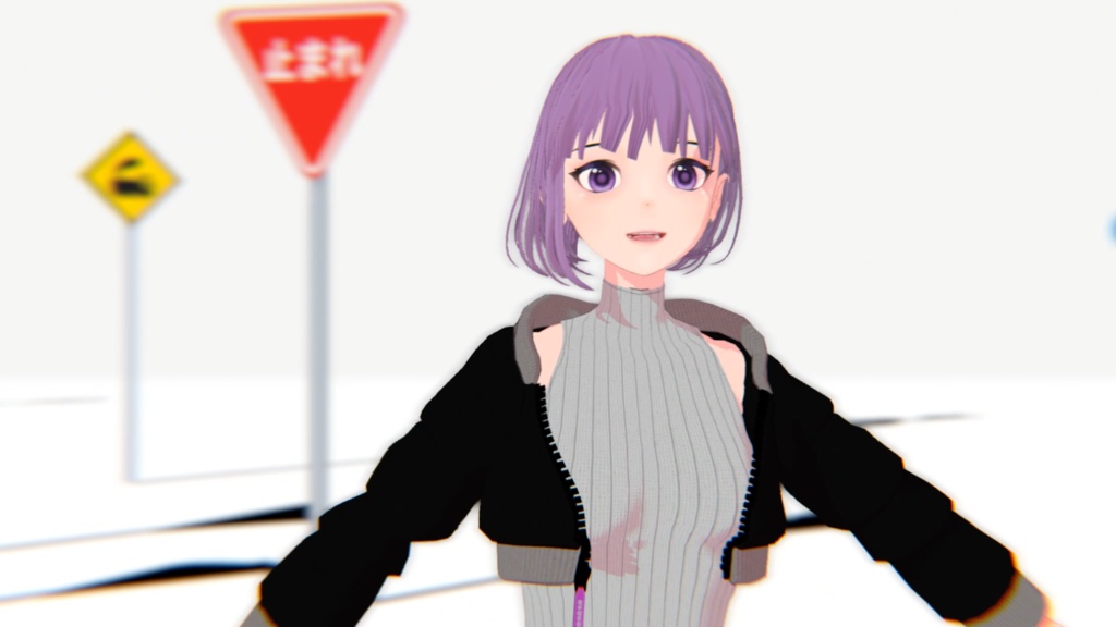 【3Dモデル】道路標識 (一時停止)【Blenderファイル付き】