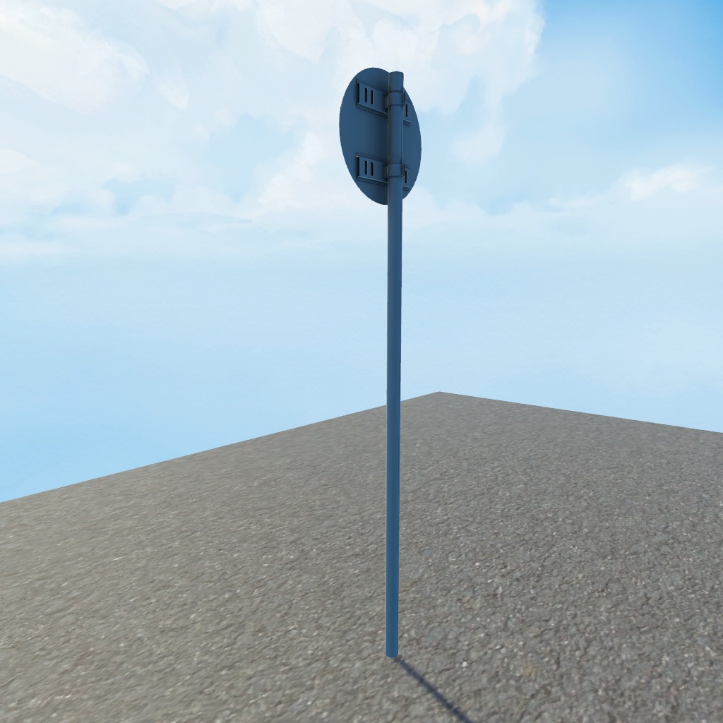 【3Dモデル】道路標識 (指定方向外 進行禁止)【Blenderファイル付き】