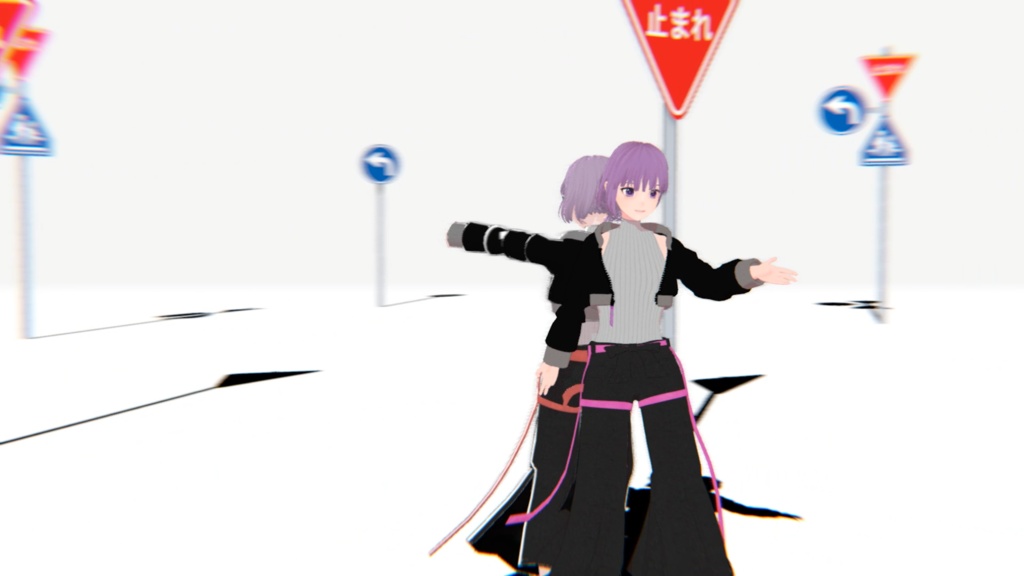 【3Dモデル】道路標識 (指定方向外 進行禁止)【Blenderファイル付き】