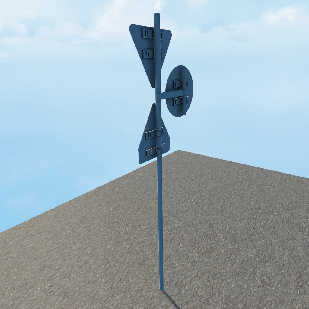 【3Dモデル】道路標識 (複合)【Blenderファイル付き】