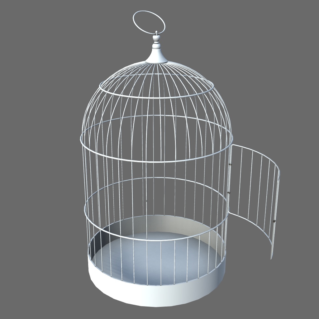 3dモデル シンプルな鳥かご Blenderファイル付き 白百合めしべの道具箱 Booth