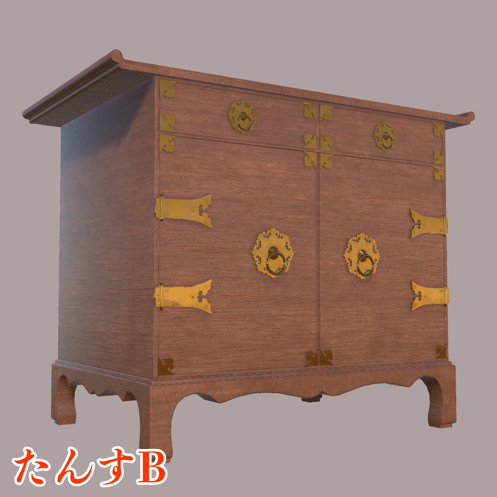 【Unity向け3Dモデル】江戸指物 - 和の家具 -