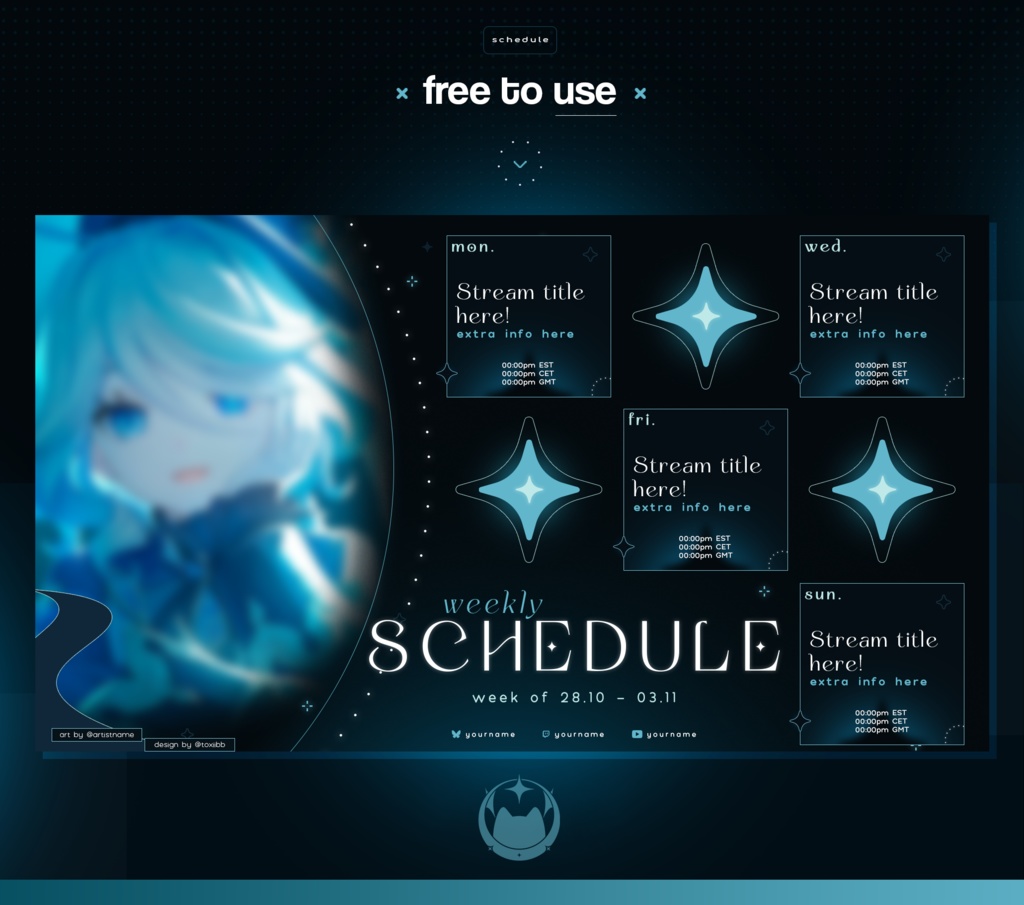 【FREE】 teal sparkle schedule - twitch - youtube - stream
