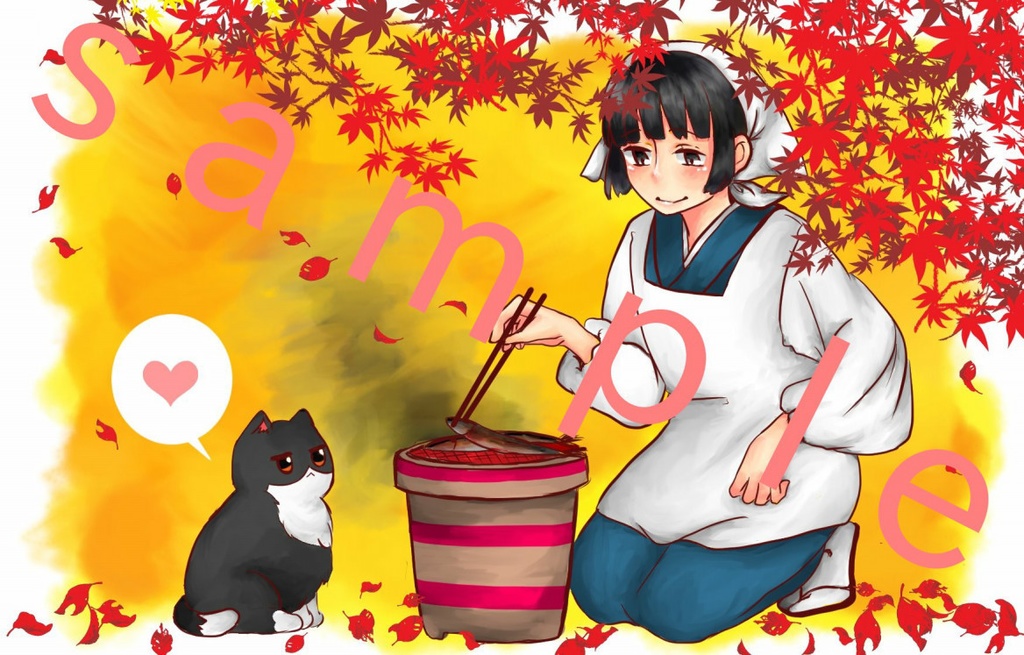 秋の秋刀 ヘタリア 日本 タマ ポストカードby猫 午前の抹茶 Booth