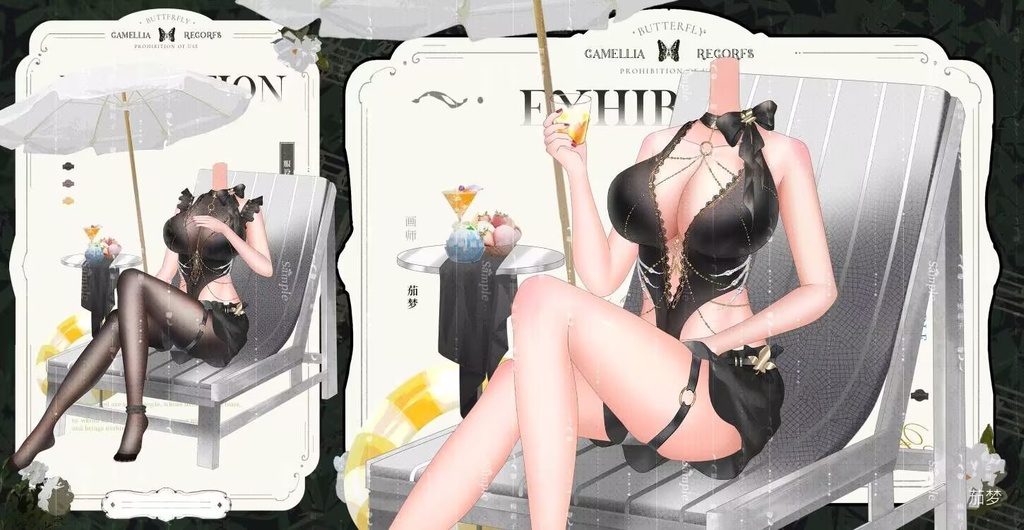 【海辺の日】夏水着・お姉さまVTS動衣装アクセサリー／VTuber配信素材 —— 海辺の綺麗なお姉さんに会いに来てね！