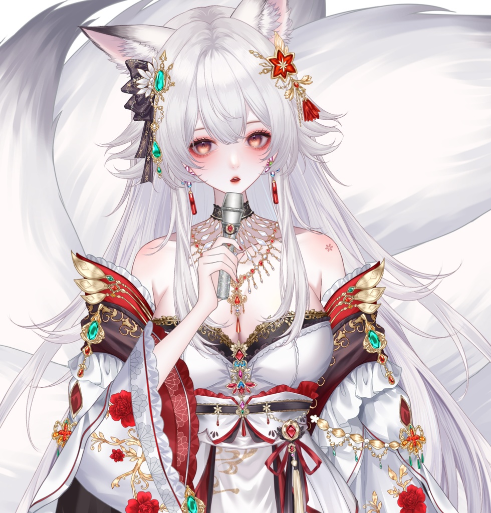 【量販モデル】九尾の狐妖 VTuber VTS 量販モデル — 歩き・前傾・サイズ変更・2種髪型・豊富なボタン付き~