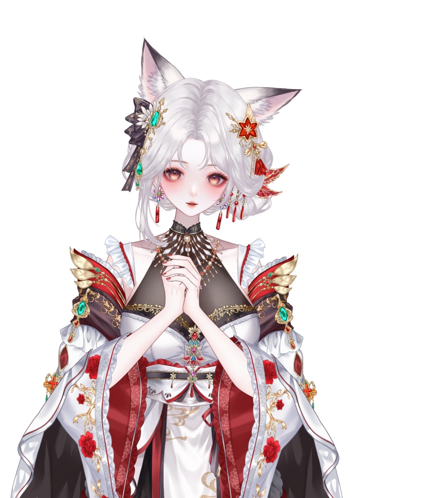 【量販モデル】九尾の狐妖 VTuber VTS 量販モデル — 歩き・前傾・サイズ変更・2種髪型・豊富なボタン付き~