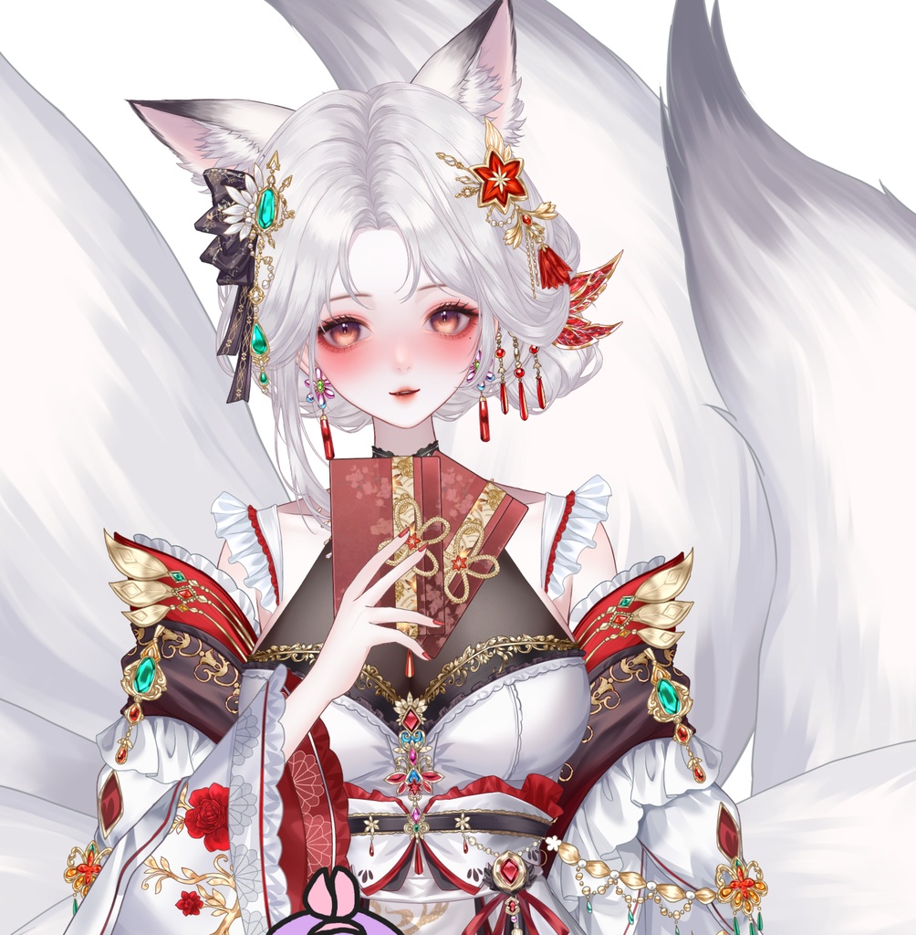 【量販モデル】九尾の狐妖 VTuber VTS 量販モデル — 歩き・前傾・サイズ変更・2種髪型・豊富なボタン付き~