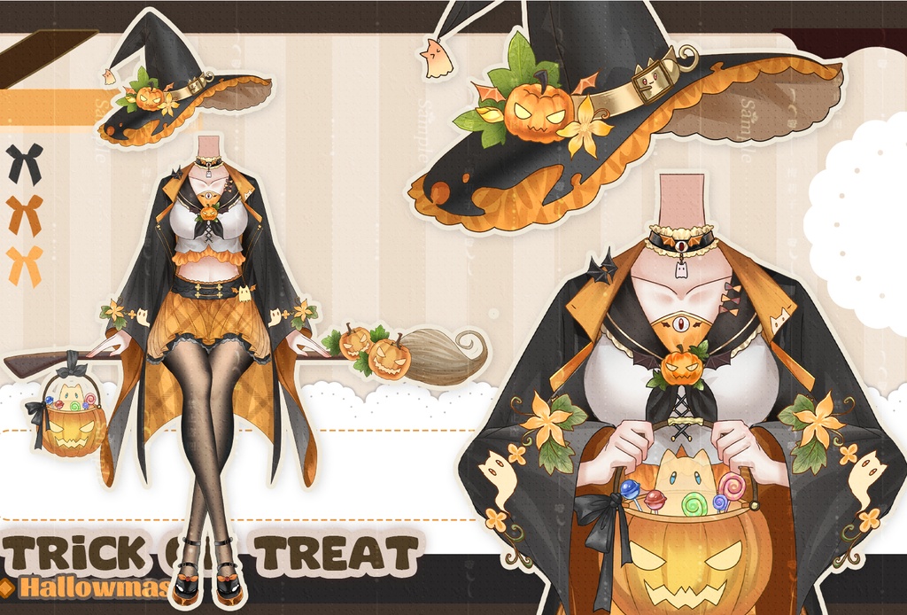 【ハロウィン小さな魔女】ハロウィン VTS VTuber 動衣装アクセサリー / 配信素材