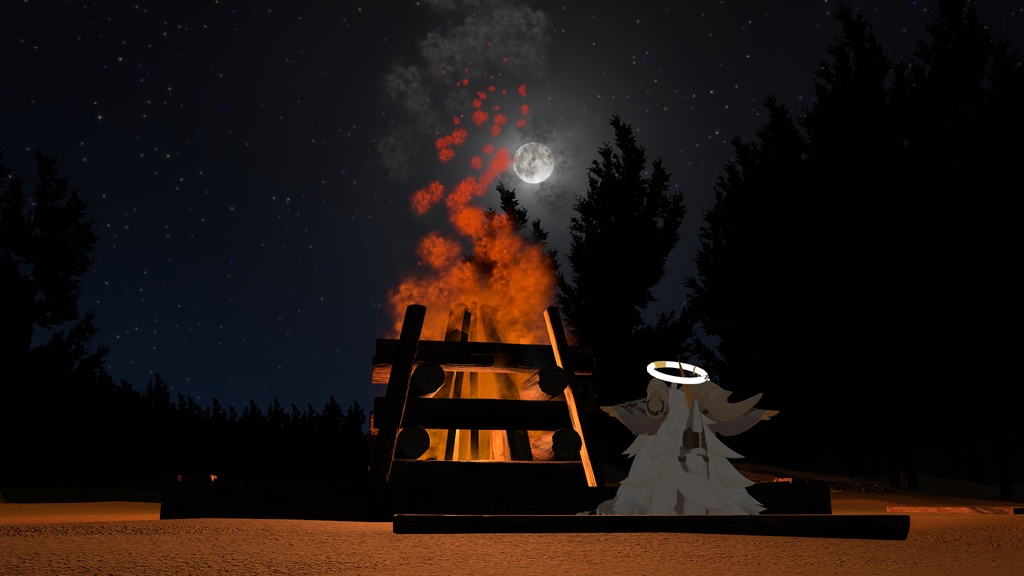 【VRChat想定 3Dモデル】キャンプファイヤーセット【FBX/unitypackage】