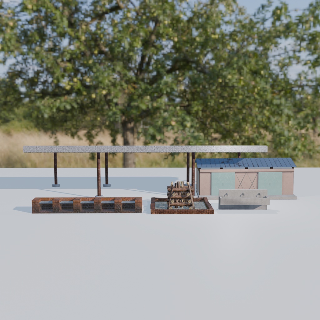 【VRChat想定 3Dモデル】キャンプファイヤーセット【FBX/unitypackage】