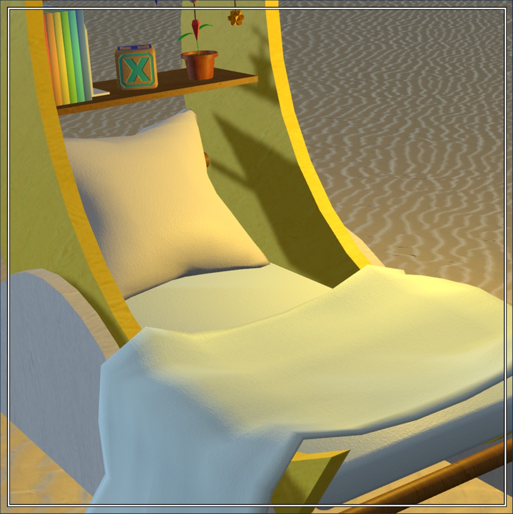 【VRChat想定 3Dモデル】ムーンベッド【FBX/unitypackage】