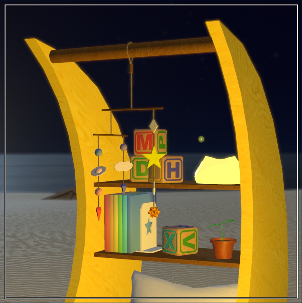 【VRChat想定 3Dモデル】ムーンベッド【FBX/unitypackage】