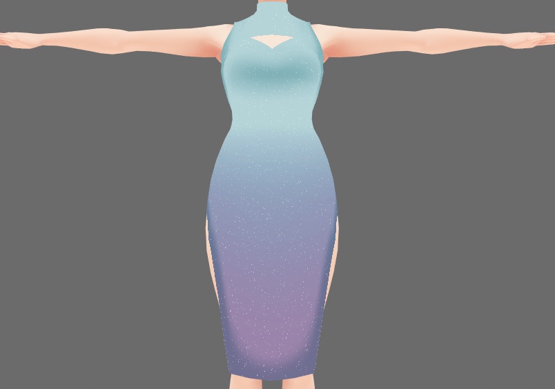 vroid off leg dress