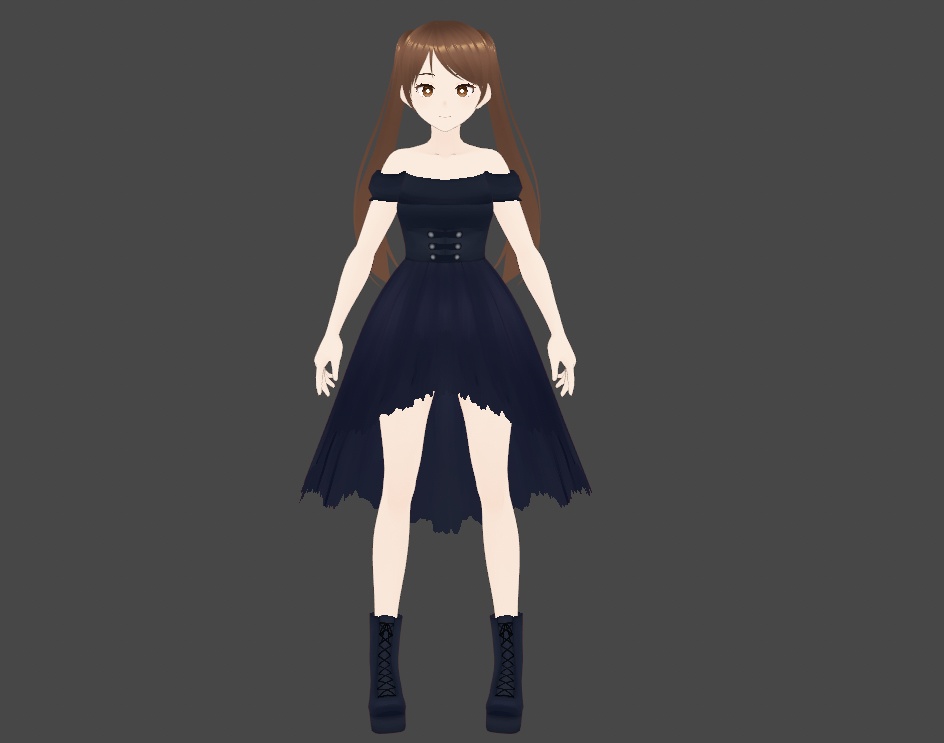 Goth dress and boots Vroid