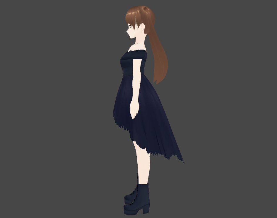 Goth dress and boots Vroid