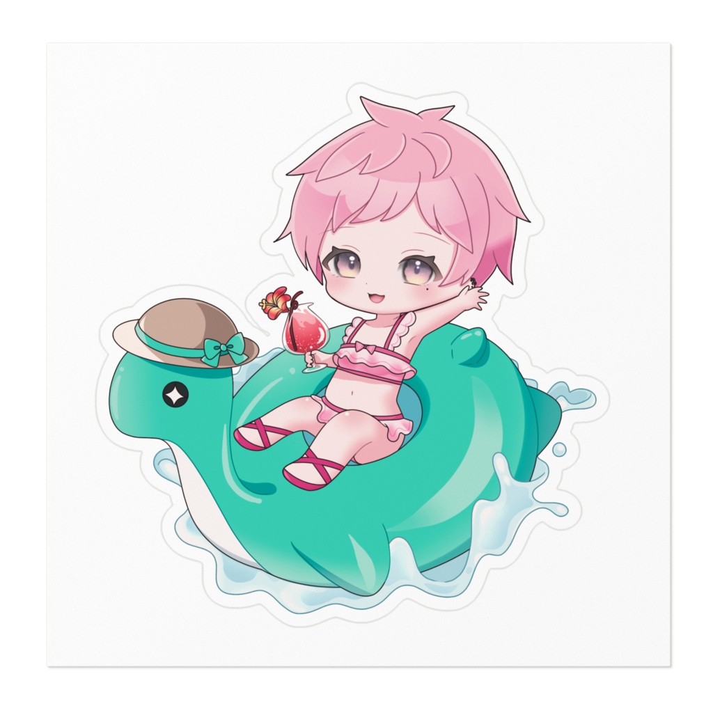 〝絆創膏でも十分です!!〟くがちゃんプールステッカー