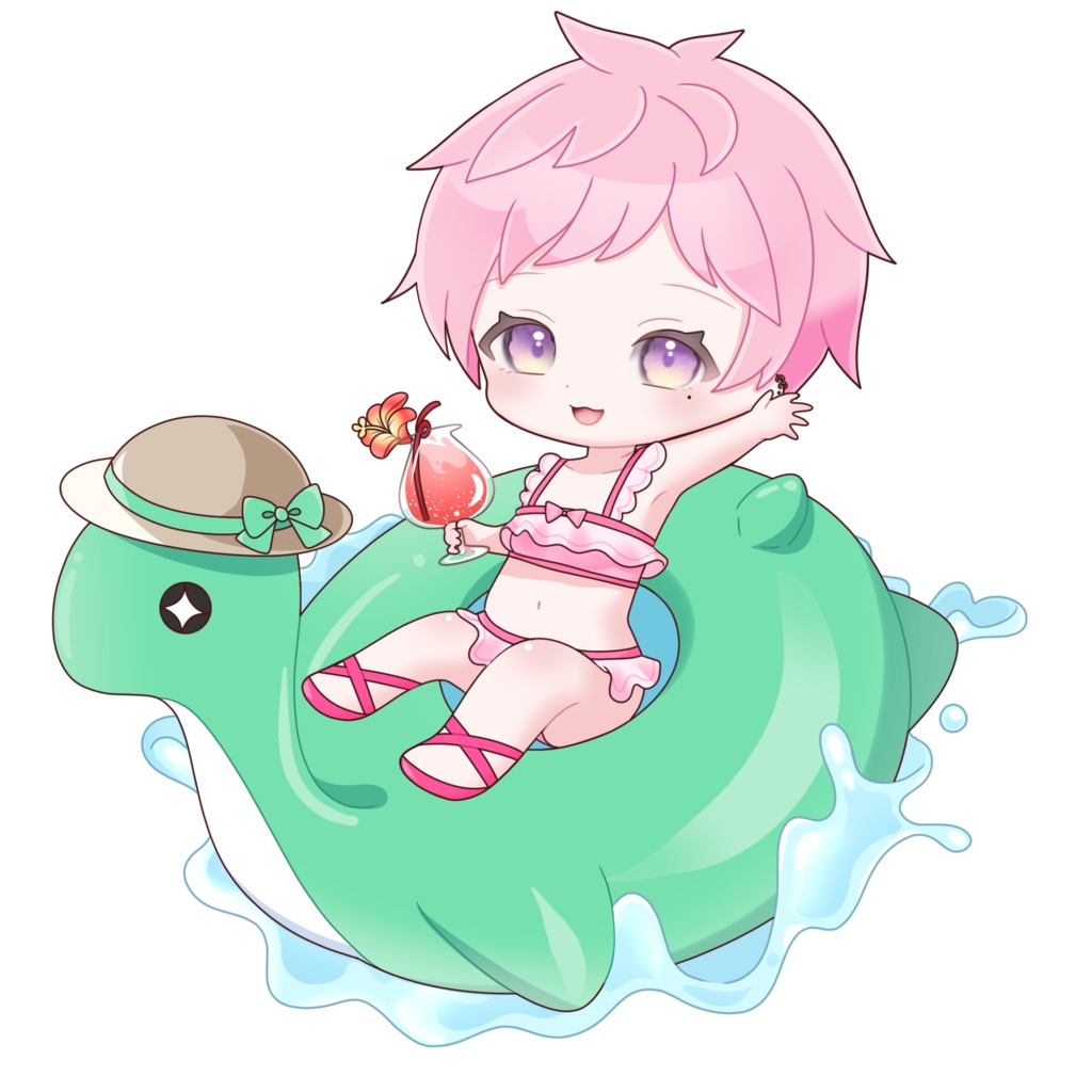 〝絆創膏でも十分です!!〟くがちゃんプールアクリルキーホルダー