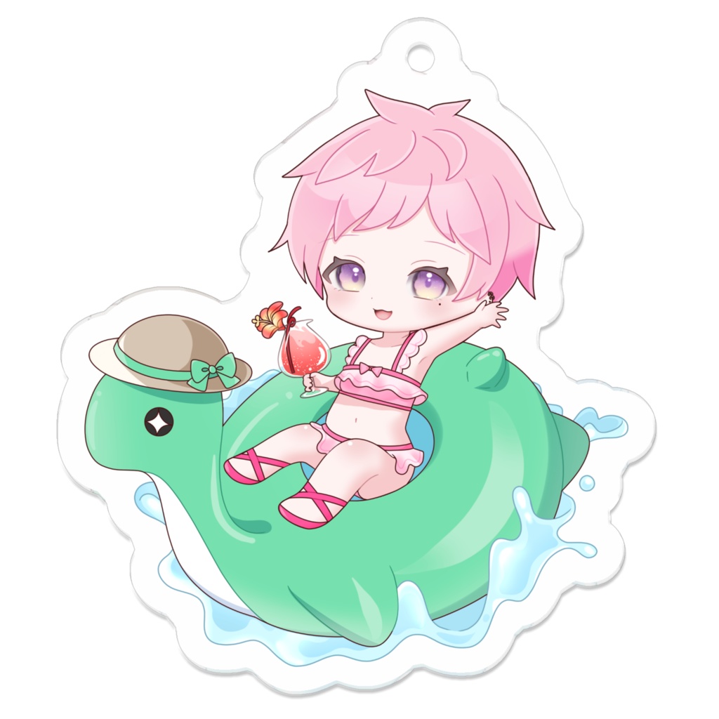 〝絆創膏でも十分です!!〟くがちゃんプールアクリルキーホルダー