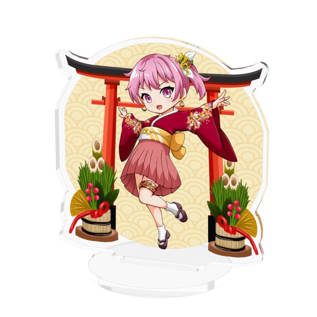 2024 新年お着物くがちゃん アクリルスタンド 70mm×70mm