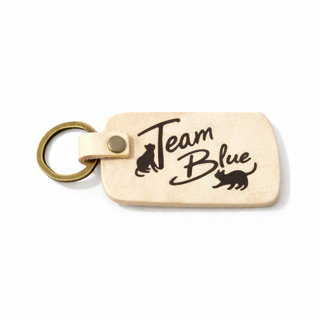 《予約販売》5周年記念 レザーキーホルダー“証” 【カラー①ナチュラル】※ヌメ革です