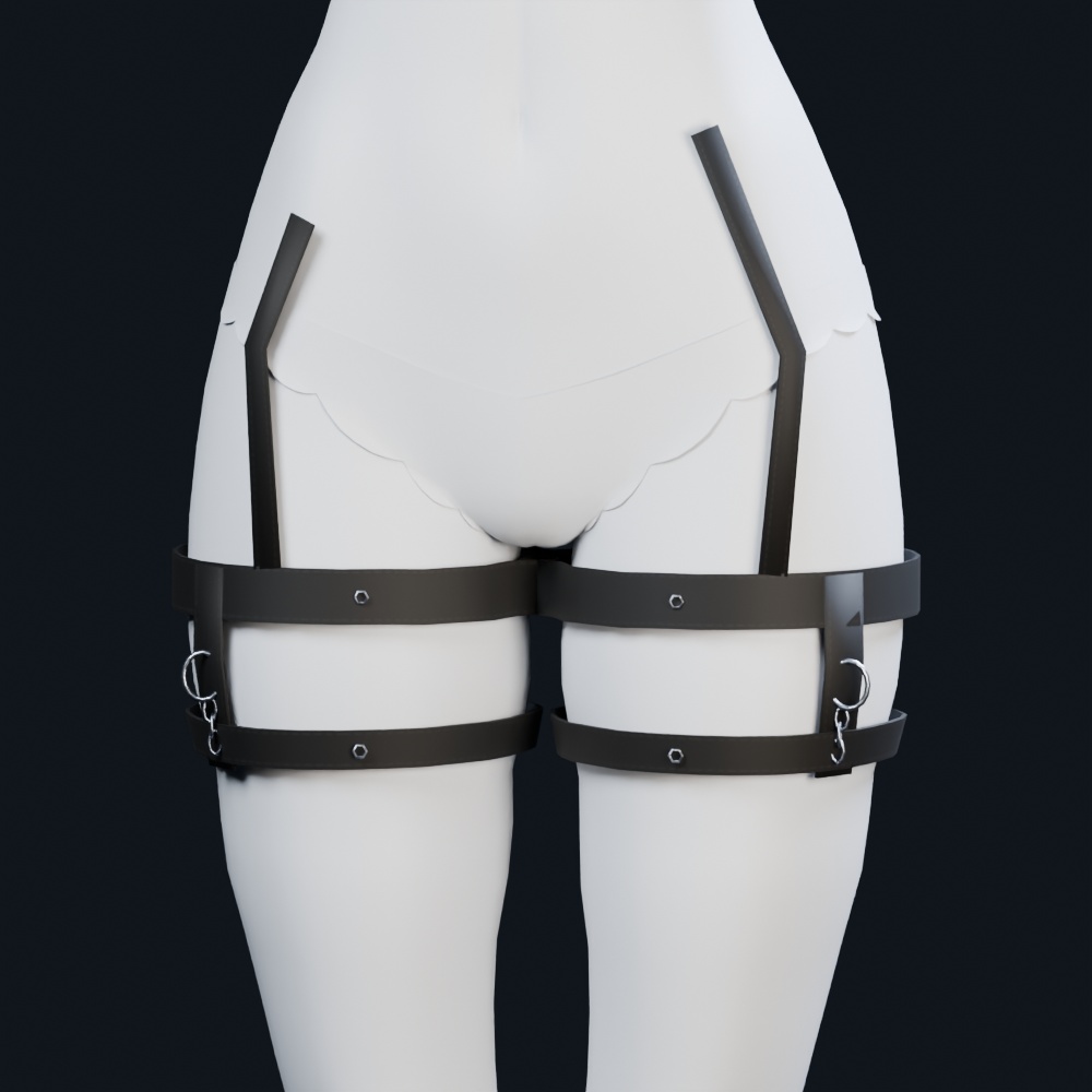 【桔梗対応】DKH ダークベルト&チョーカーセット|5カラー・Modular Avatar