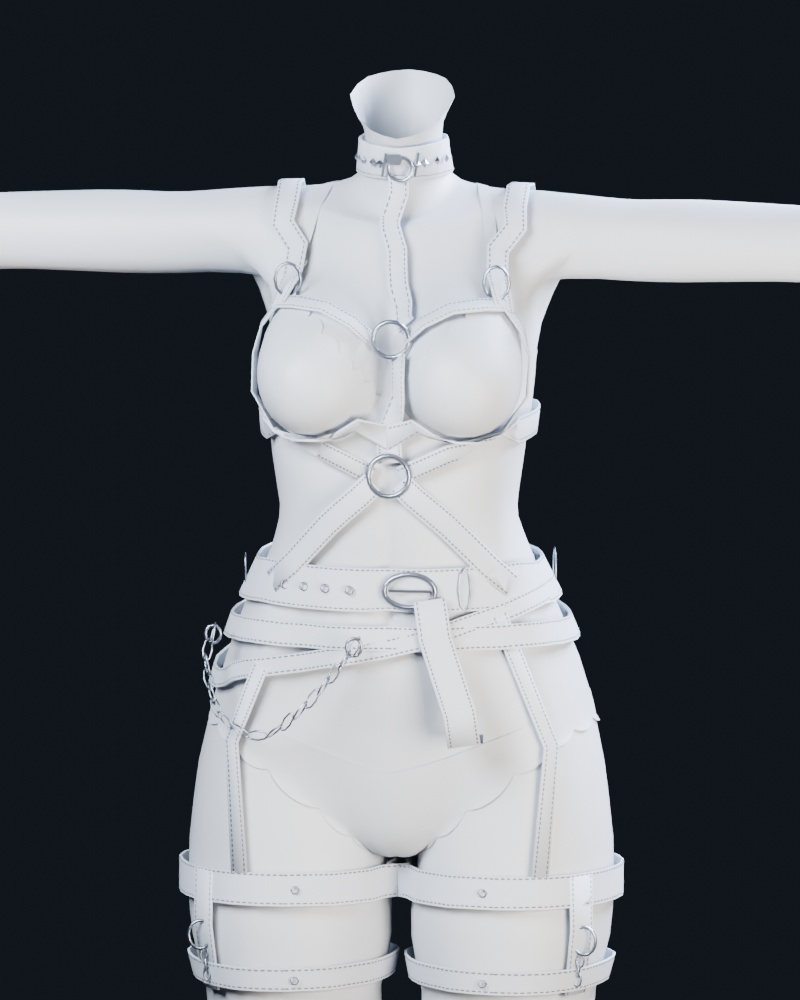 【桔梗対応】DKH ダークベルト&チョーカーセット|5カラー・Modular Avatar