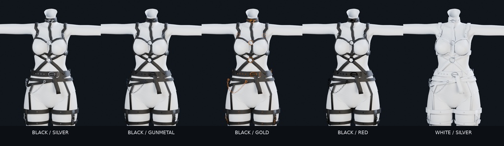 【桔梗対応】DKH ダークベルト&チョーカーセット|5カラー・Modular Avatar