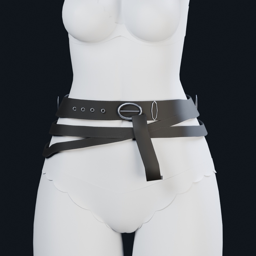 【桔梗対応】DKH ダークベルト&チョーカーセット|5カラー・Modular Avatar
