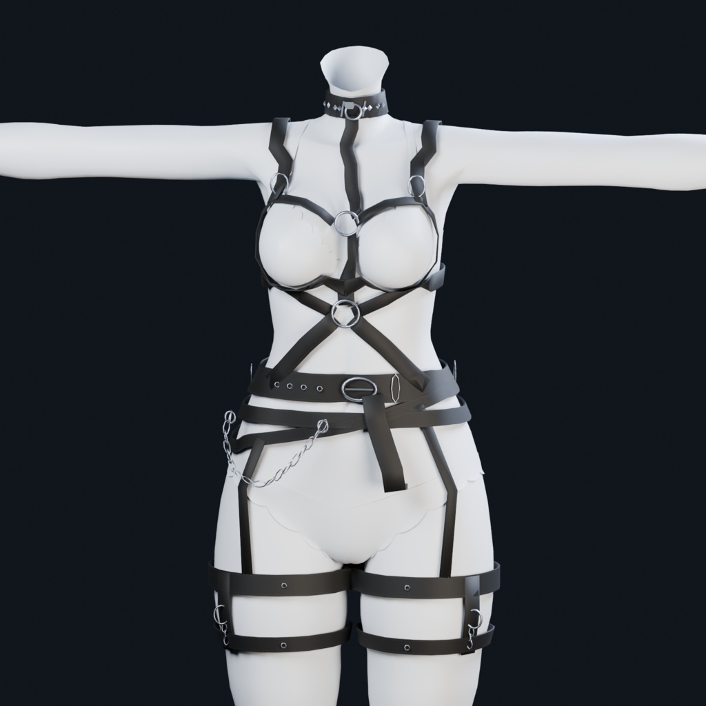 【桔梗対応】DKH ダークベルト&チョーカーセット|5カラー・Modular Avatar