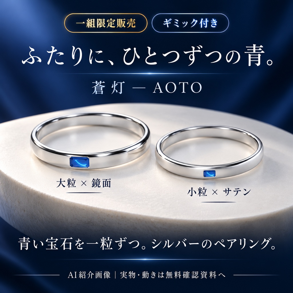 【一組限定販売・ギミック付き / VRChat・PC】蒼灯 — AOTO|巡る光と青い宝石のペアリング