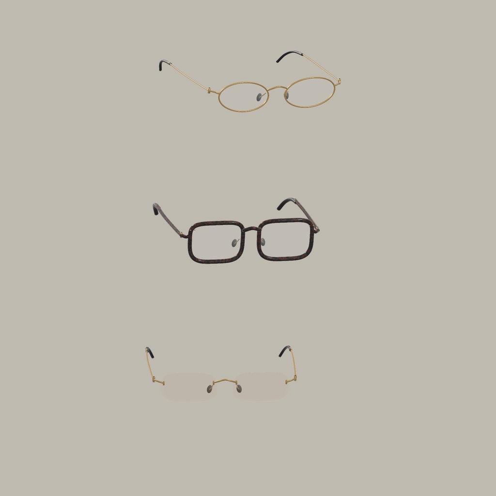 【VRChat / PC・3型×5パターン】纏 — MATOI EYEWEAR|眼鏡15点セット