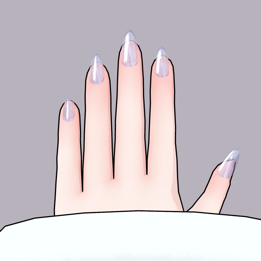 【VRChat / PC】月光マグネットネイル — MOONLIGHT NAILS|3形状・8色・月と銀箔の切り替え