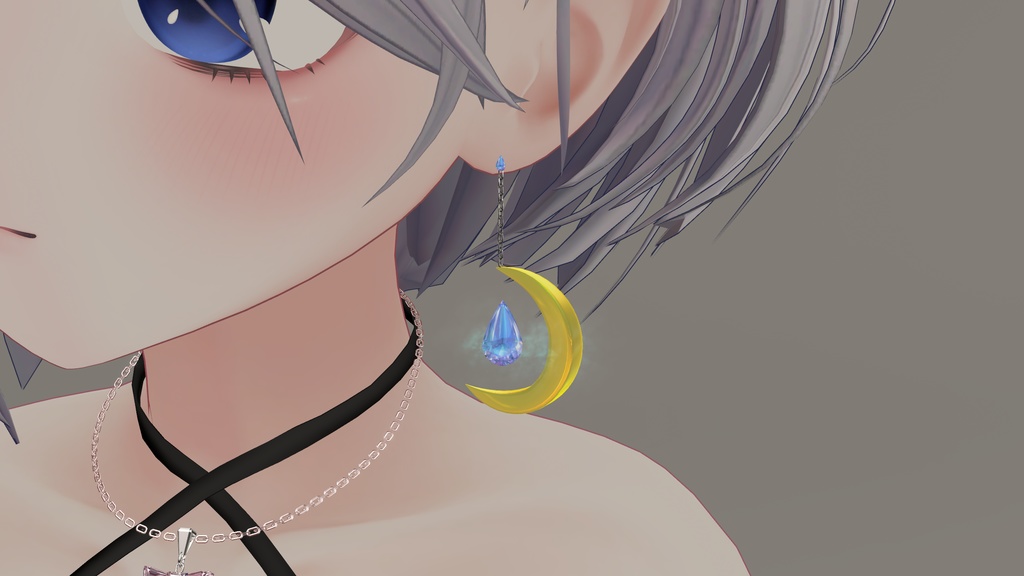 【VRChat想定】MoonTearピアス【MA対応】