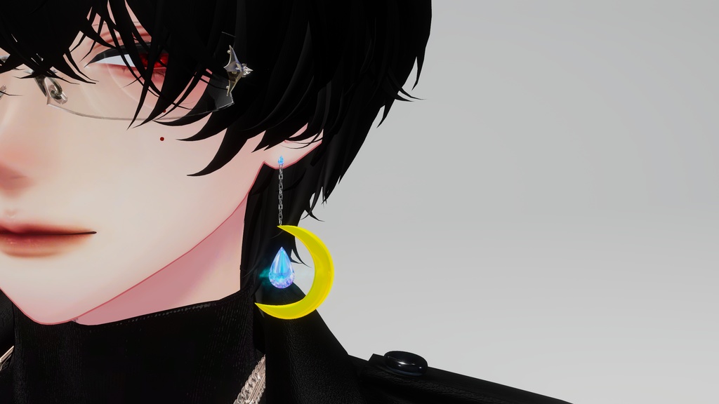 【VRChat想定】MoonTearピアス【MA対応】