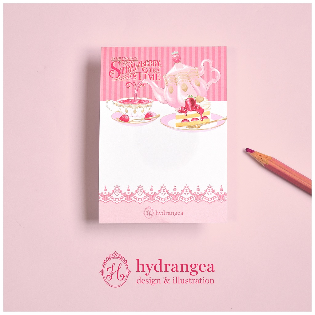 ★受注生産★【Strawberry Tea Time-cake-】A7サイズ メモ用紙
