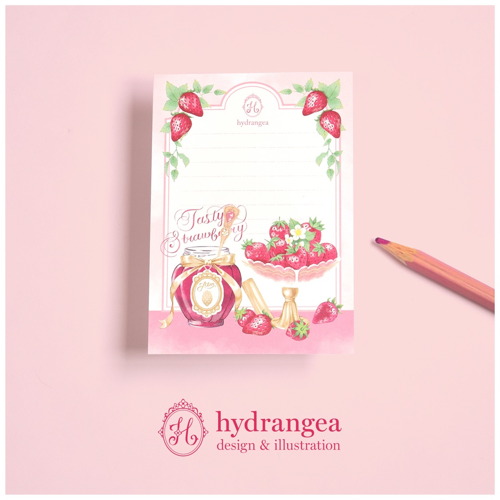 ★受注生産★【Strawberry Tea Time-jam-】A7サイズ メモ用紙