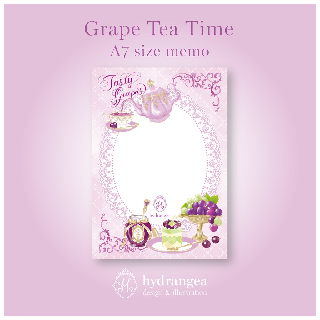 ★受注生産★【Grape Tea Time】A7サイズ メモ用紙