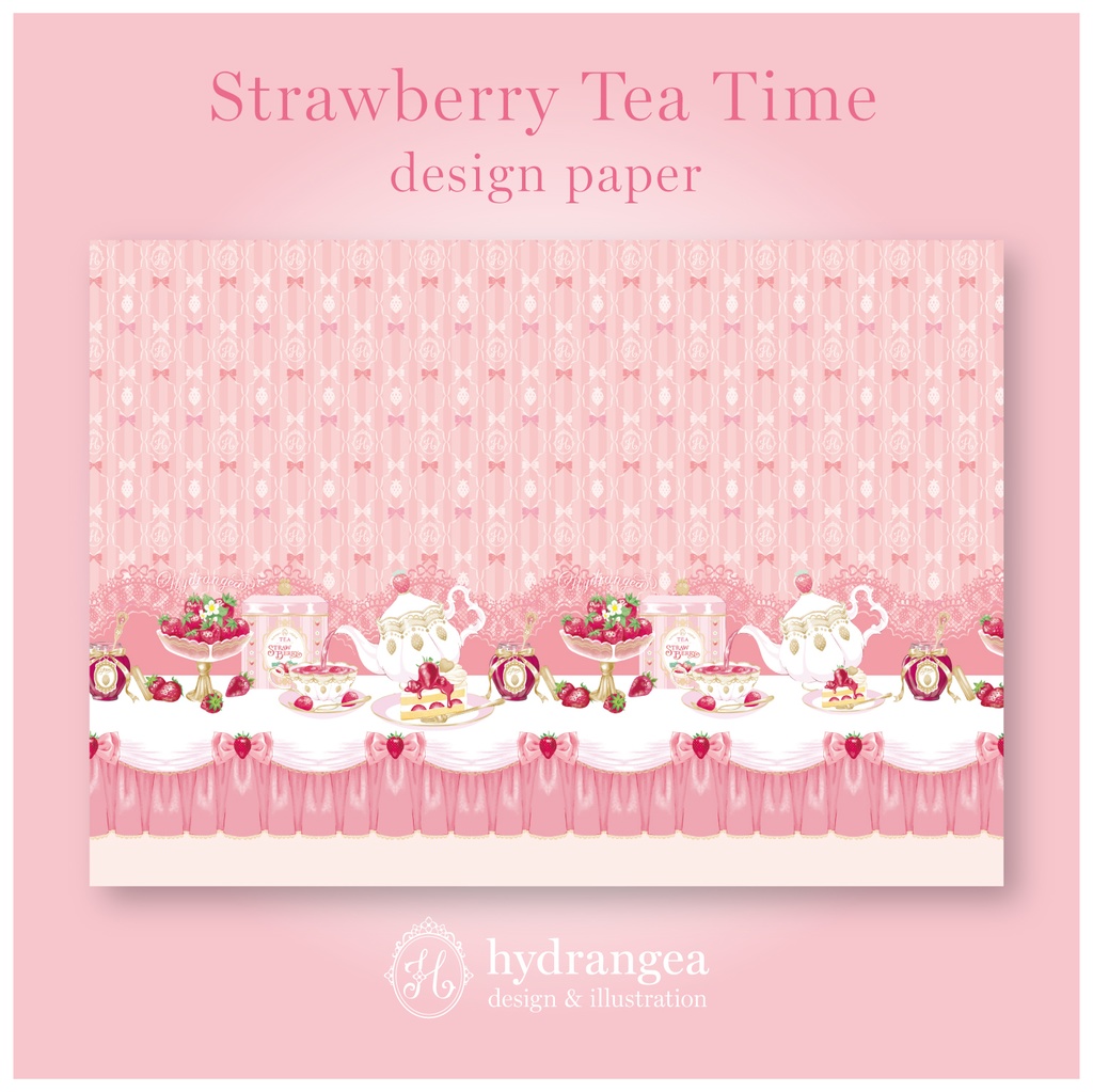 ★受注生産★【Strawberry Tea Time】A4サイズ デザインペーパー