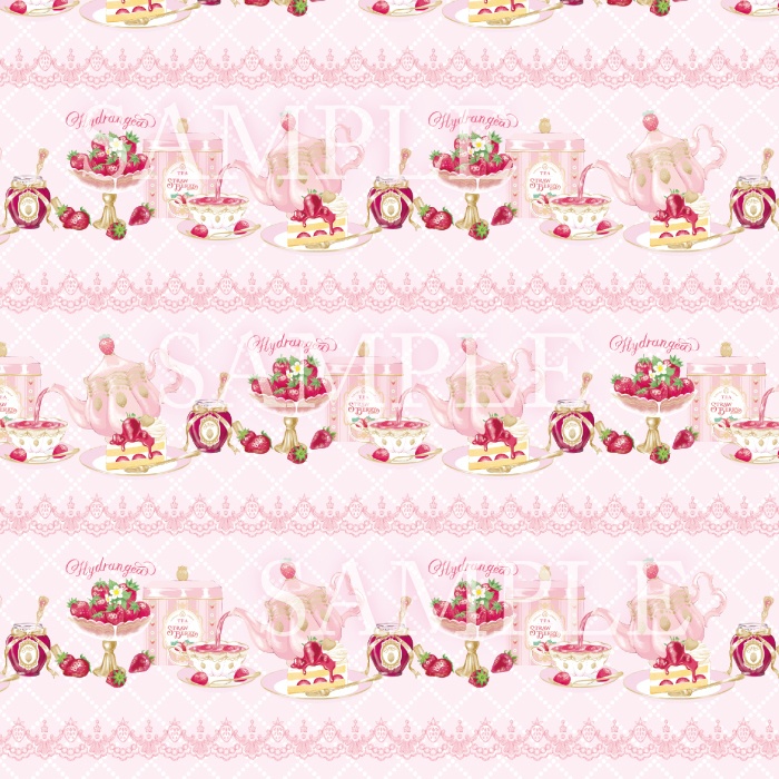 ★受注生産★【Strawberry Tea Time】上質紙・A4サイズ デザインペーパー