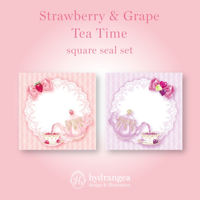 ★受注生産★【Strawberry & Grape Tea Time】シール