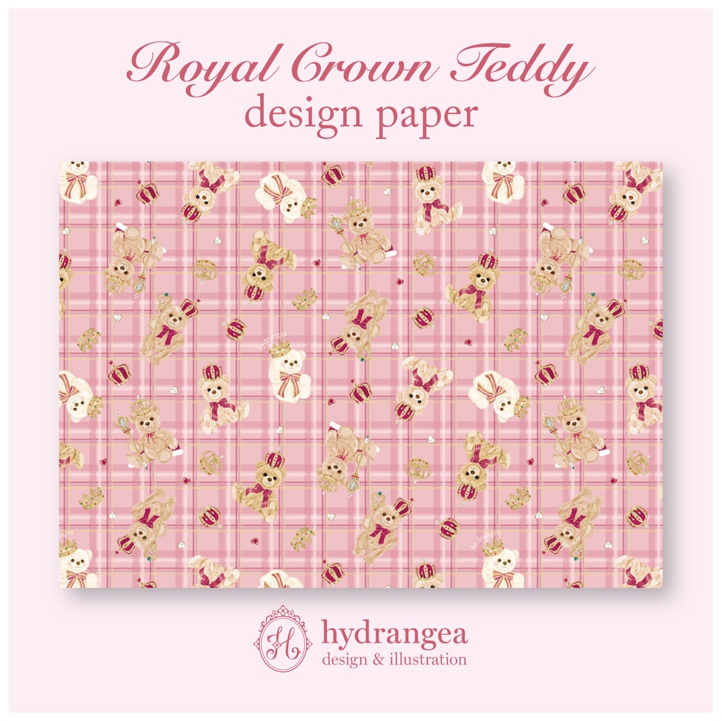 ★受注生産★【Royal Crown Teddy】上質紙・A4サイズ デザインペーパー