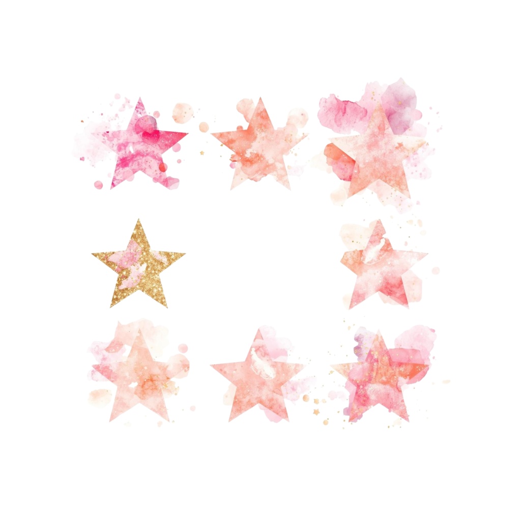 ピンクの水彩ハロウィンクリップアートセット – PNG形式9点