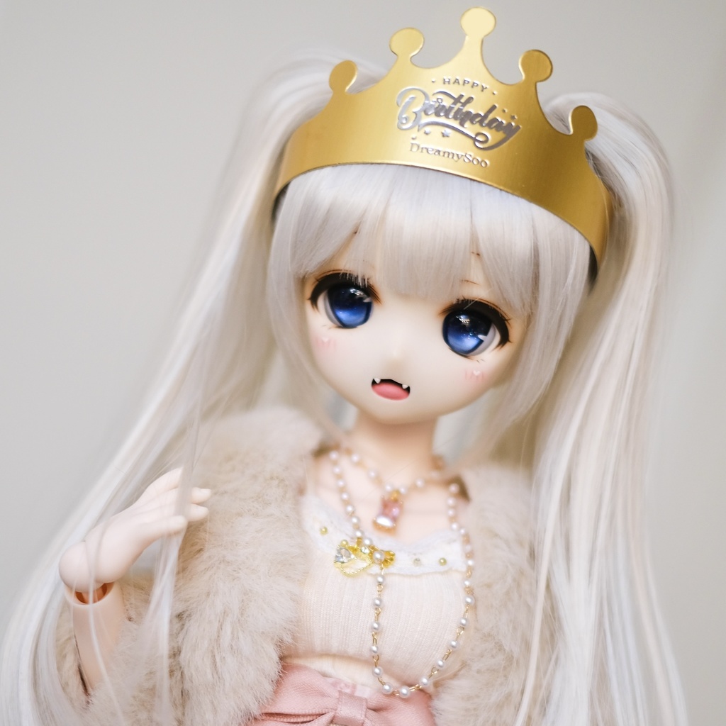 「バースデーハット」~Happy Birthday~ヘアアクセサリーfor 1/4、1/3 ドール