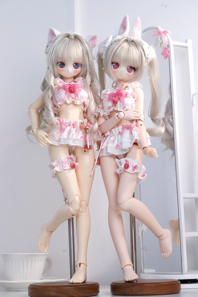 【◆◆ 数量限定 ◆◆現品】「苺クリームソーダ」6点水着SET  for 1/4 （MDD-S/M/L胸）