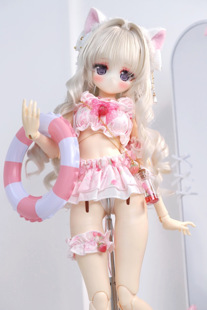 【◆◆ 数量限定 ◆◆現品】「苺クリームソーダ」6点水着SET  for 1/4 （MDD-S/M/L胸）