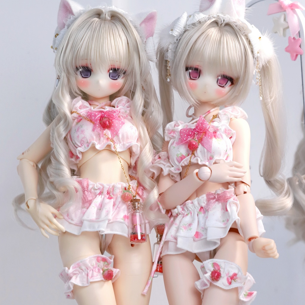 【◆◆ 数量限定 ◆◆現品】「苺クリームソーダ」6点水着SET  for 1/4 （MDD-S/M/L胸）