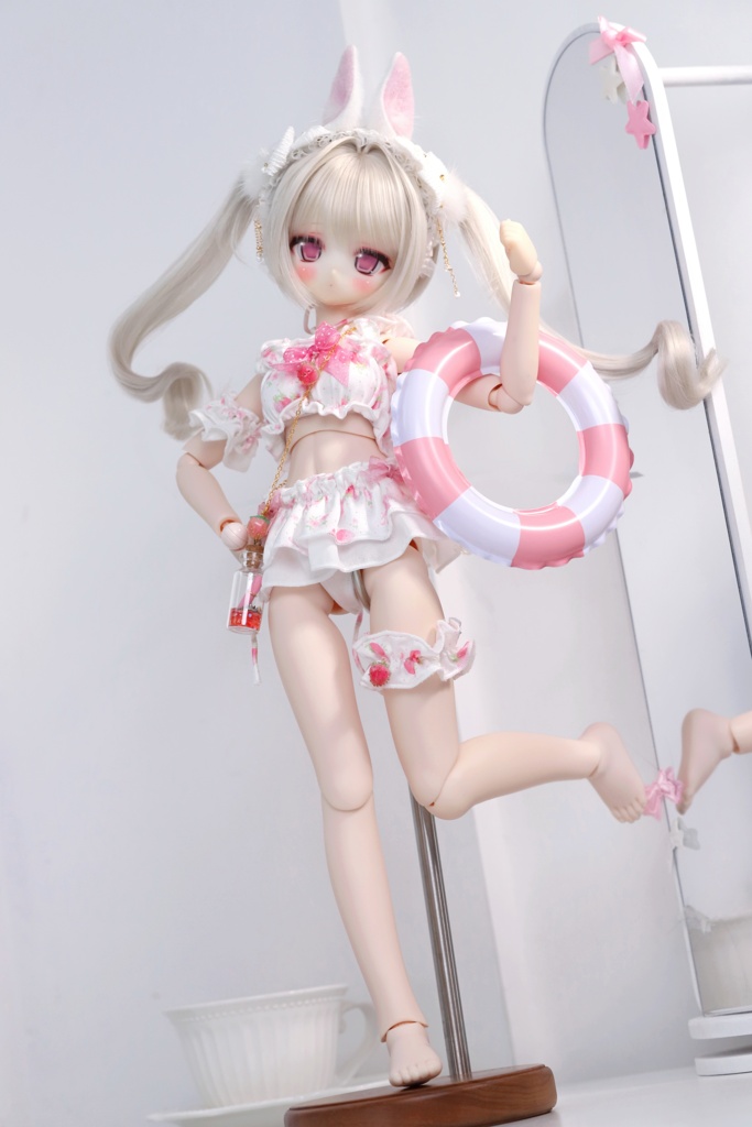【◆◆ 数量限定 ◆◆現品】「苺クリームソーダ」6点水着SET  for 1/4 （MDD-S/M/L胸）